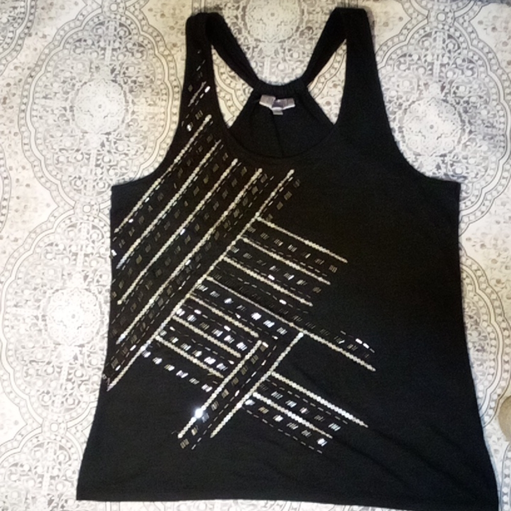 Black Embellished tank top - Picture 1 of 7